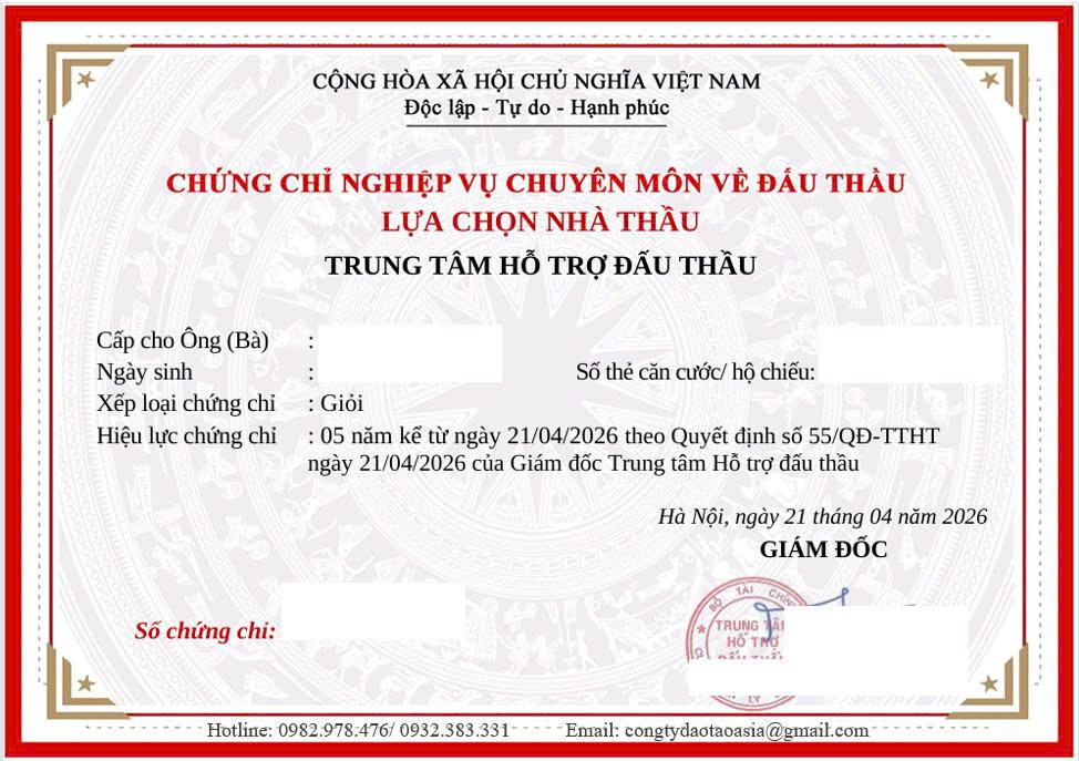 Đối tượng không bắt buộc phải có chứng chỉ hành nghề đấu thầu