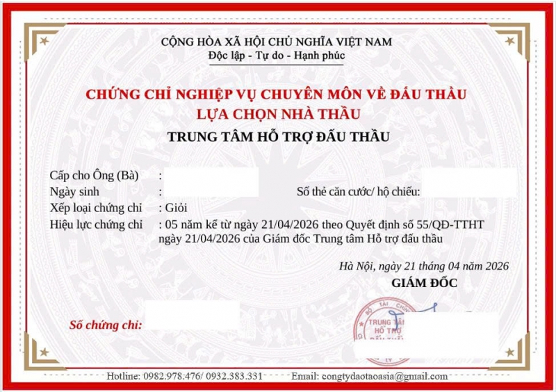 ÔN THI CHỨNG CHỈ NGHIỆP VỤ CHUYÊN MÔN VỀ ĐẤU THẦU